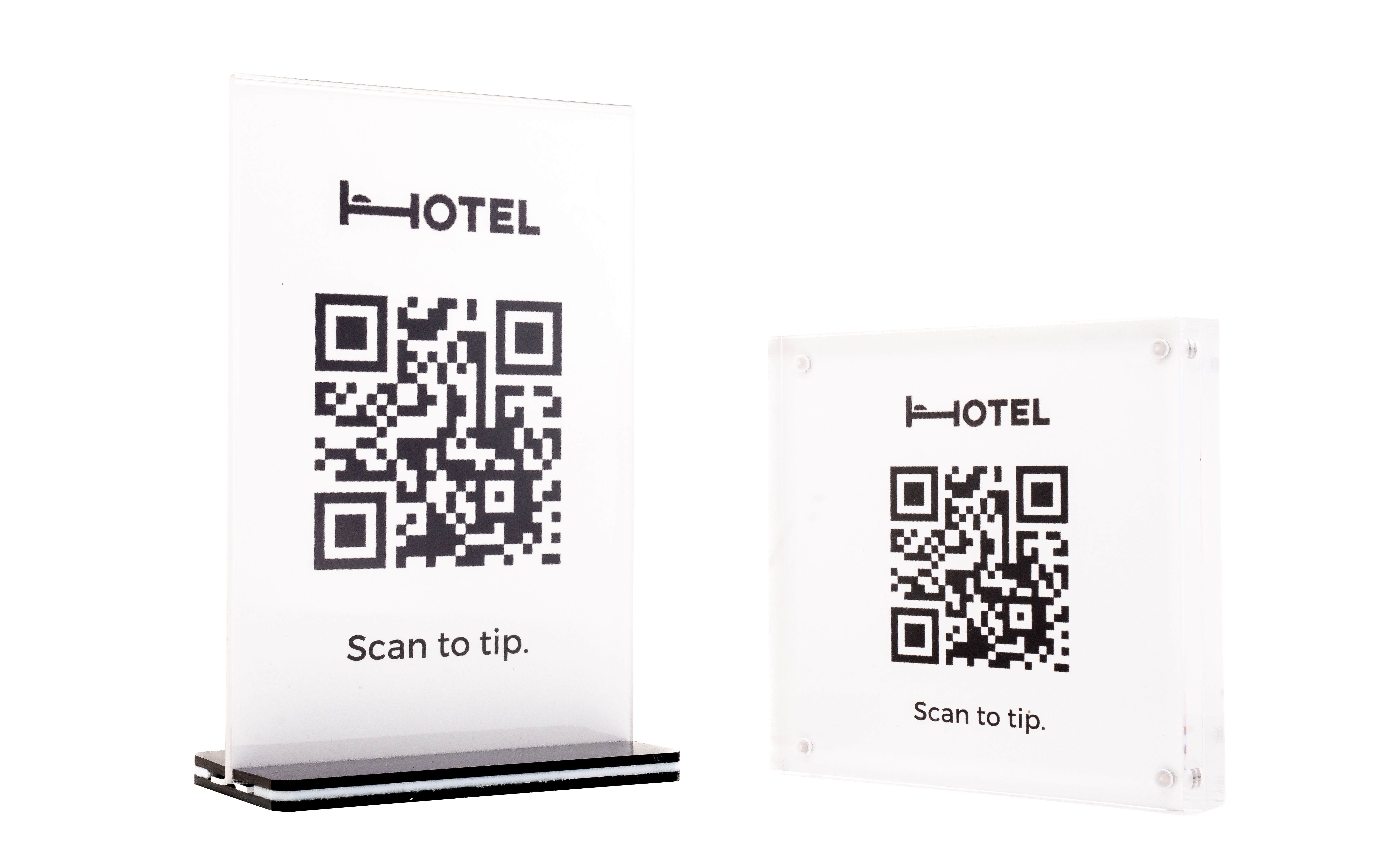QR code for hotel or salon guests to tip.